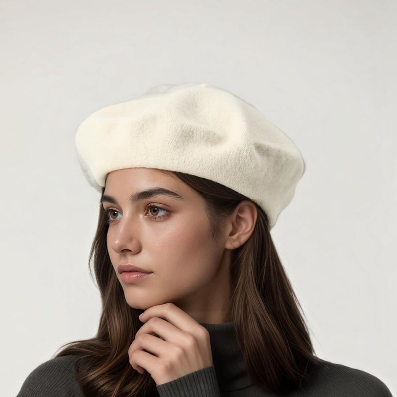 AURORAAEGIS French Beret Hats for Women - Classic Wool Beret Hats Soft Knit Winter Cloche for Daily Outfits - Image 2